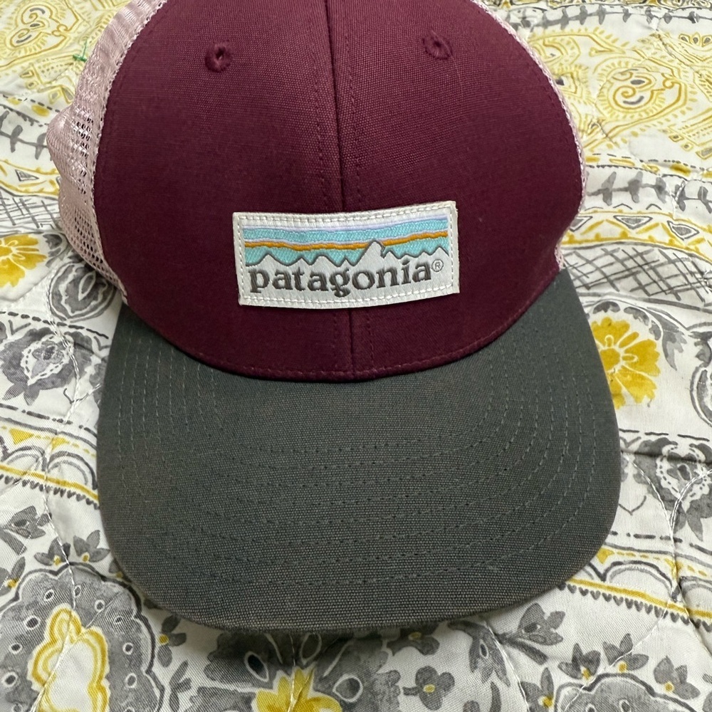 Patagonia Burgundy and Charcoal Hat
